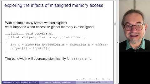 Memory Coalescing, Bank Conflicts, and Data Staging Algorithms for efficient GPU acceleration