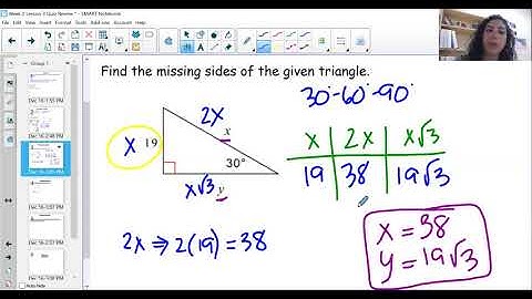 Week 2 Lesson 3 Quiz Review Pythagorean Theorem & Special Right Triangles