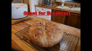 Cinnamon Raisin Artisan Bread in a Dutch oven (2021)