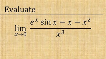 Evaluate: lim(x→0) (e^xsinx-x-x^2)/x^3 indeterminate form || l hospital rule