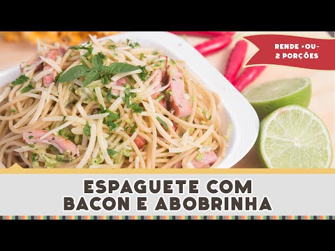 ESPAGUETE COM BACON E ABOBRINHA - RECEITAS DE MINUTO EXPRESS #157