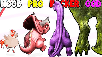 EVOLUTION of DINOSAUR POWER 🦖 NOOB vs PRO vs HACKER vs GOD in Dino Run 3D