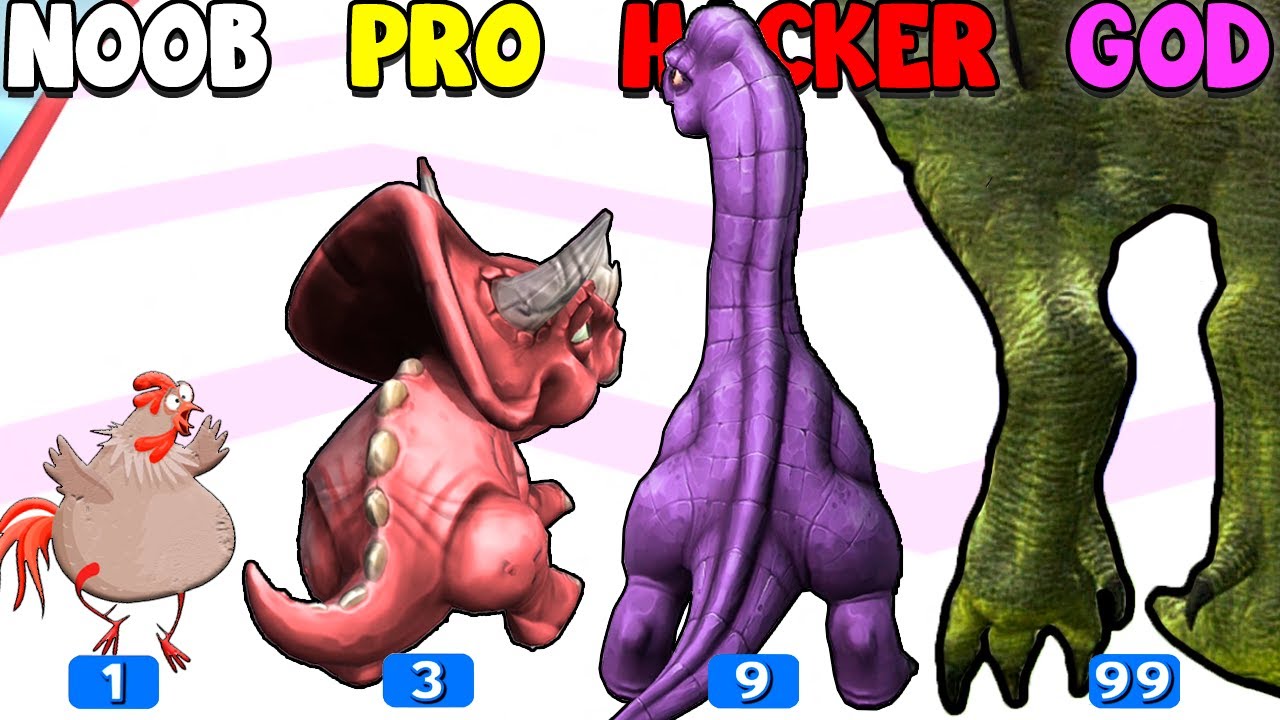NOOB vs PRO vs HACKER - Dino Evolution Run 3D 
