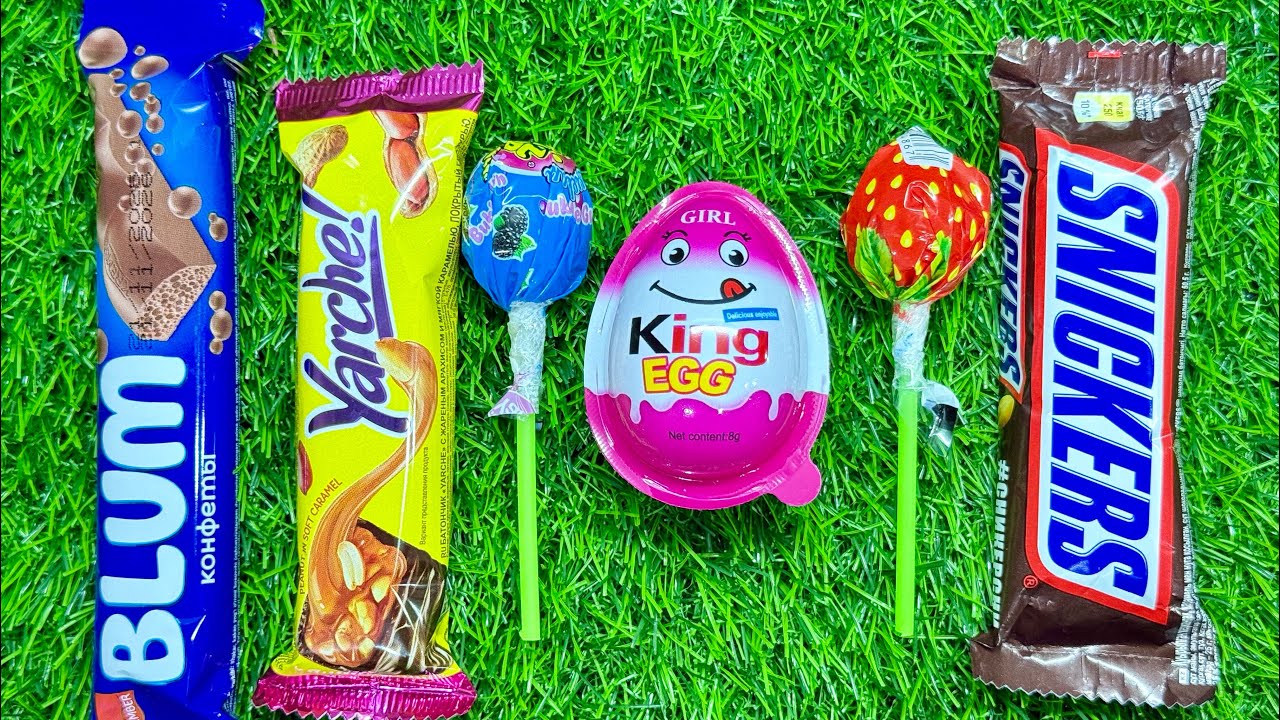 ASMR Most Popular Candys / some lots of colorful rainbow lollipop candy / unpacking chocolate eat