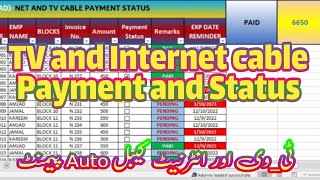 Tv and internet net cable Automatic payment |Shops and office auto Bill status in excel sheet screenshot 3