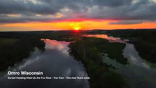 Aerial Wisconsin - Omro at Sunset