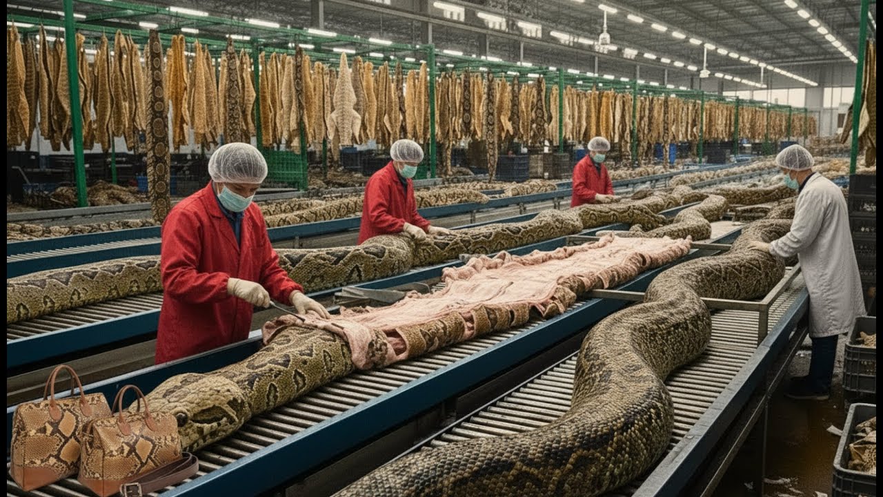 Inside the Python Leather Factory | How Snake Leather Is Made for Luxury Belts and Bags