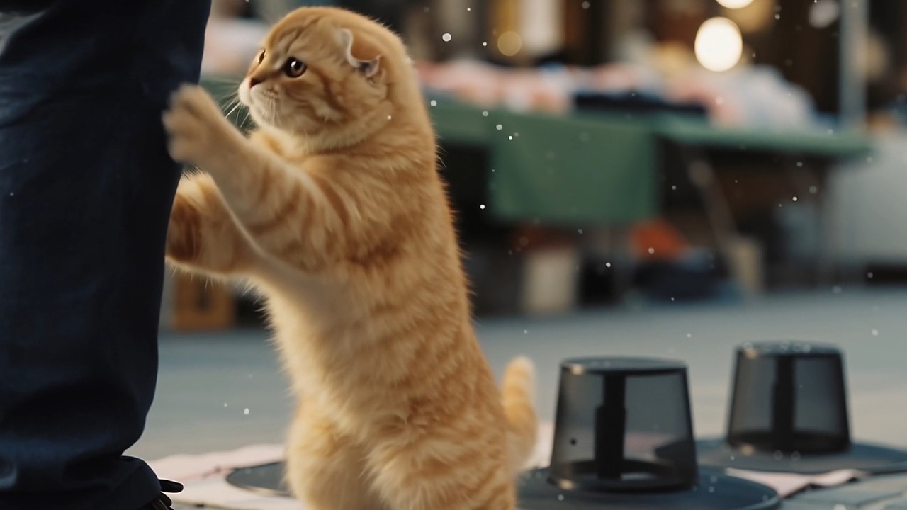 Healing Winter Vibe: Adorable Cat in Traditional Korean Village 🏠❄️