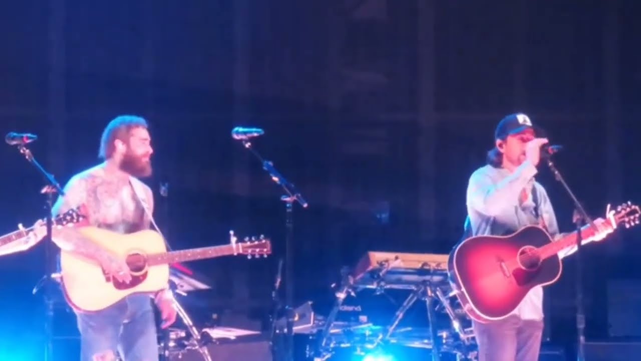 Post Malone & Noah Kahan - Dial Drunk Live @ If Yall Werent Here Id Be Crying Tour 2023 Boston Jul22