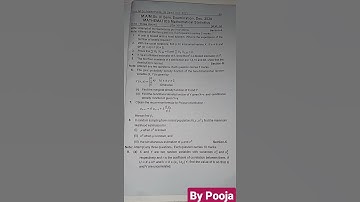 M.Sc/M.A 3rd Sem Mathematical Statistics 2020