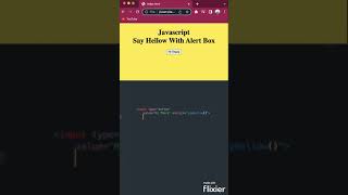 Javascript, say hello with a button, function and alert box #shorts #js #javascript #tips