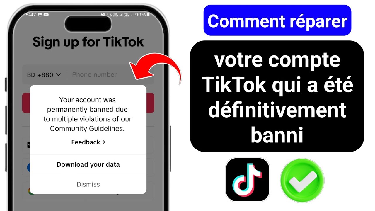 Comment réparer un compte TikTok banni définitivement en 2025