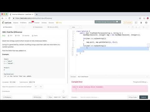 LeetCode - 389  Find the Difference - Java