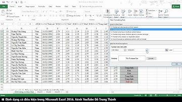 Định dạng có điều kiện (Conditional Formatting) trong Microsoft Excel 2016