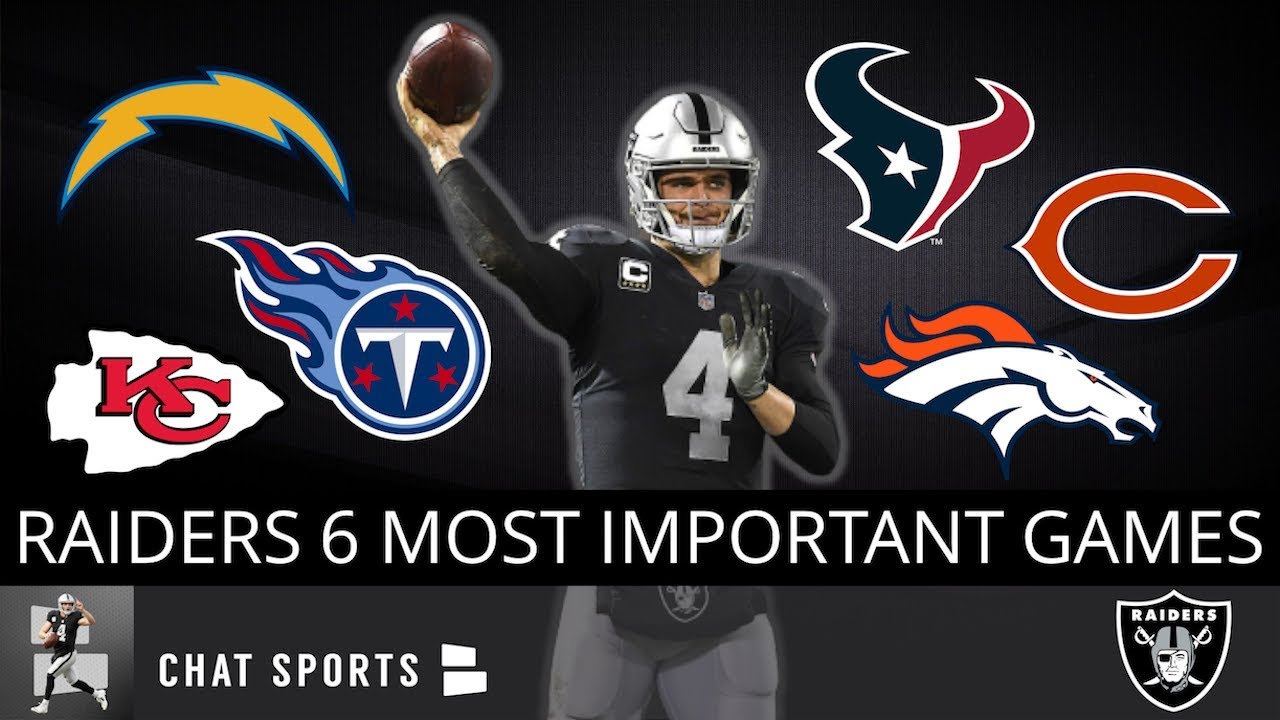 The 6 Most Important Games For The Oakland Raiders In 2019 YouTube