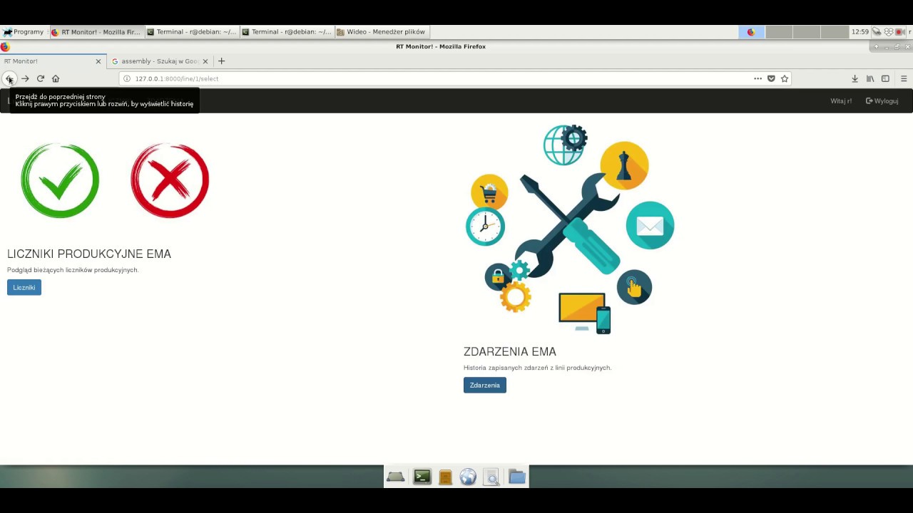 System monitoringu produkcji Production monitoring system Industry 4.0