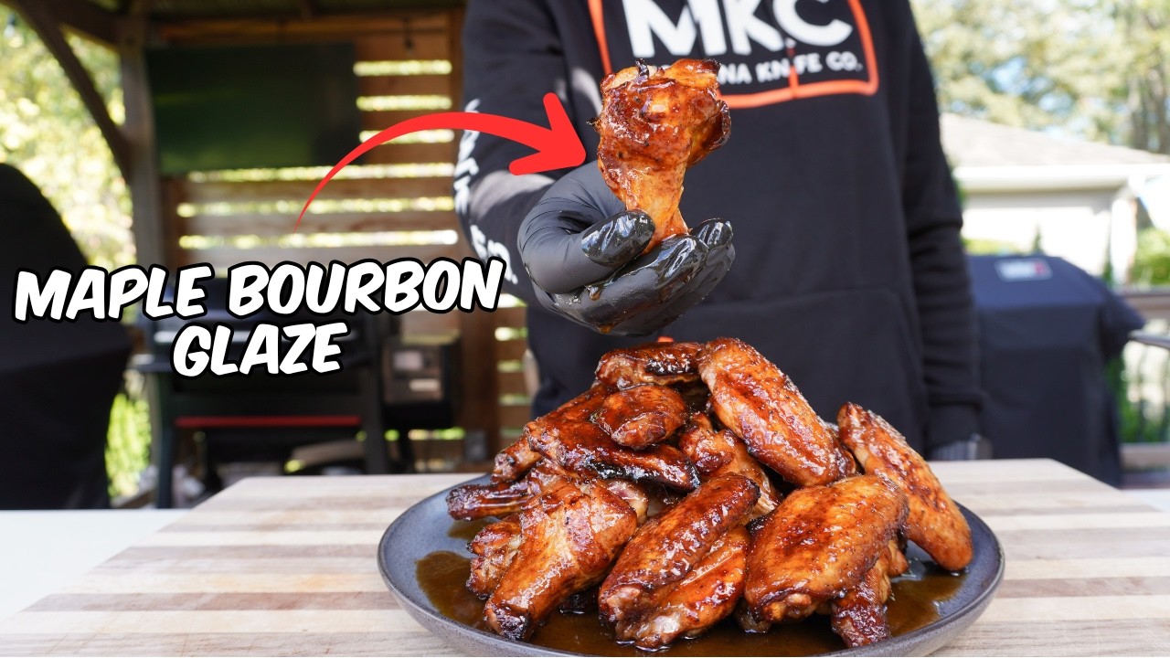 Крылышки с копчёным клёном и бурбоном 🍁🥃 | Сладкие, дымные и липкие!