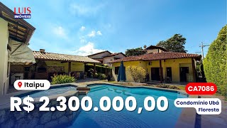 CASA LINEAR C/ ÁREA DE LAZER ÓTIMA EM CONDOMÍNIO DE ALTO PADRÃO I LUIS IMÓVEIS (CA7086)