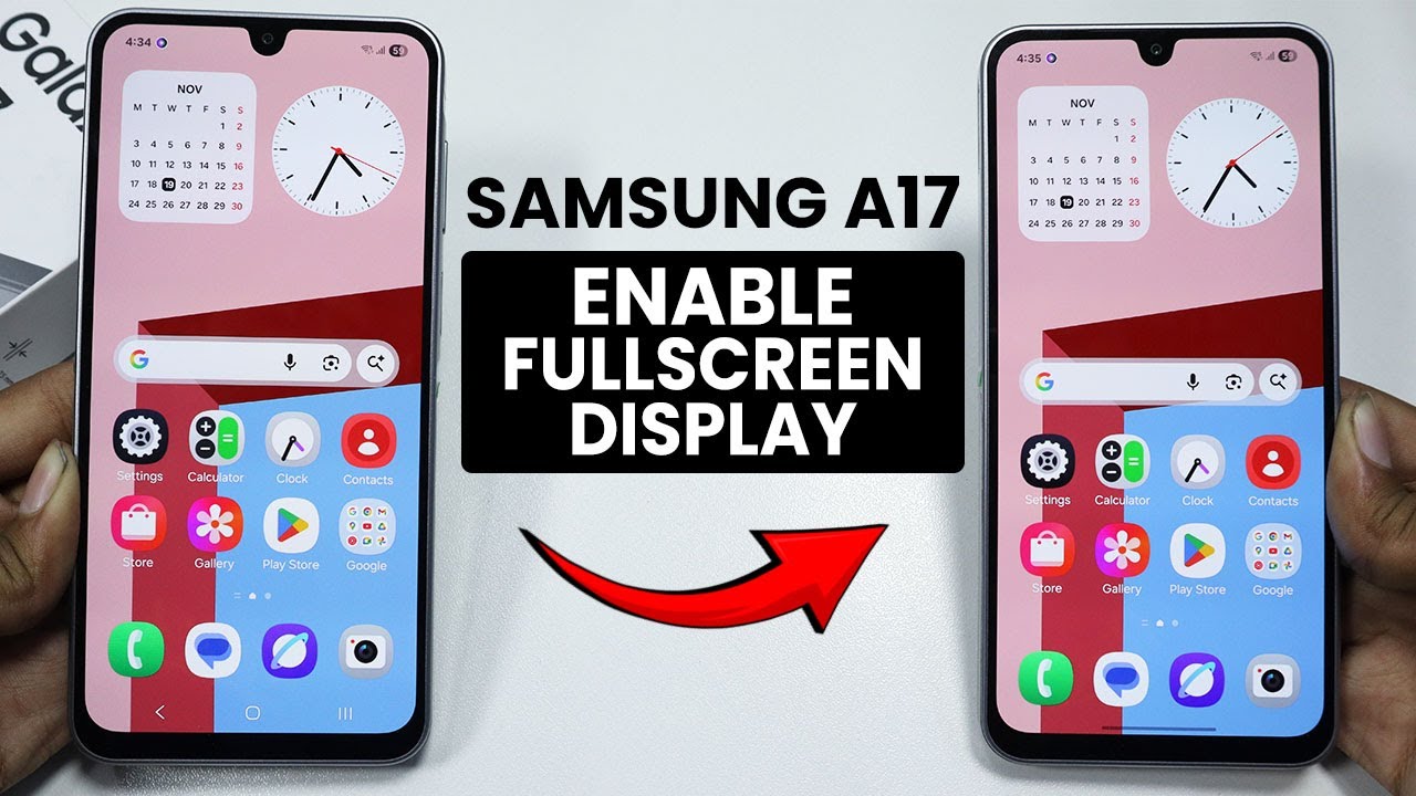 How to Enable Full Screen Display in Samsung A17 - Display Setting ...