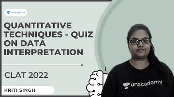 Quantitative Techniques - Quiz on data Interpretation|  CLAT 2022  | Kriti Singh | Unacademy CLAT