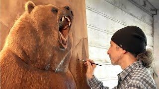 Russian Bear Real size Wood carving Русский медведь из дерева реального размера Резьба по дереву