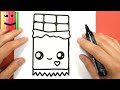 COMMENT DESSINER UNE TABLETTE DE CHOCOLAT KAWAII - TUTO DESSIN