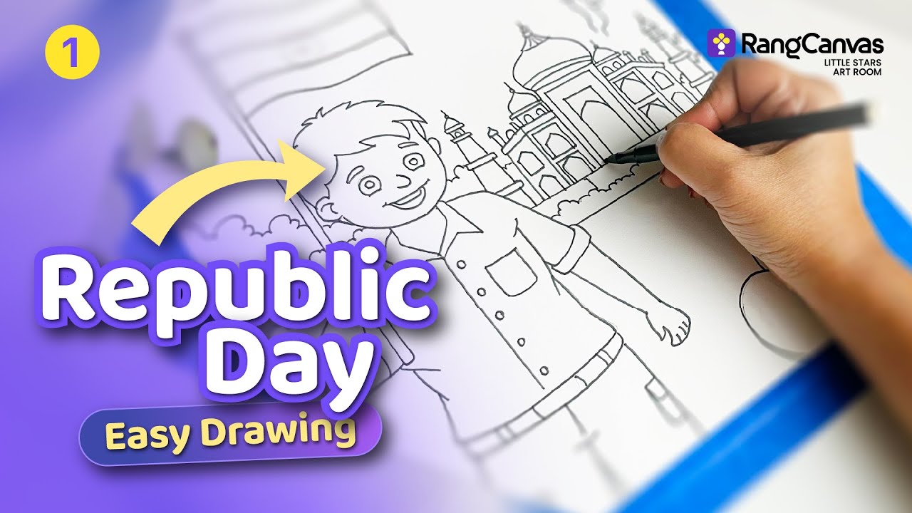 Tutorial Republic Republic Day Drawing | Easy Oil Pastel Tutorial for beginners | Step by ...