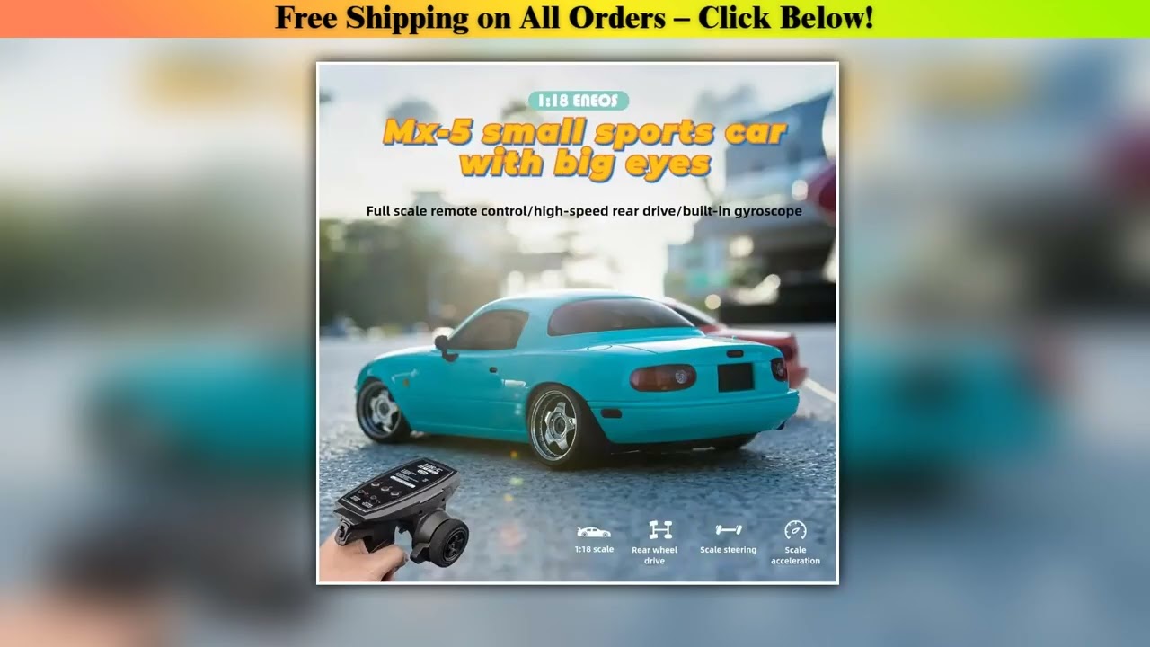 LDRC 1/18 Scale RC Drift Car LD1804 Mazda MX5 - 2.4GHz, ESP Gyro, LED Lights, Full Scale Racing