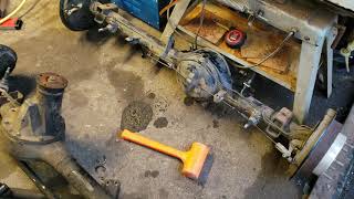 Welded lower shock mounts on samurai front axle spoa yj swap