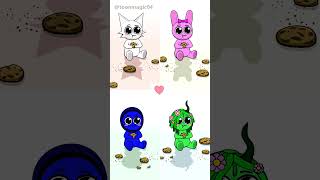 😋🍪“YUM-YUM-YUM!” Pink, Wenda, Jevin & Vineria Enjoy Tasty Cookies!🍪✨ #sprunki #animation #cute