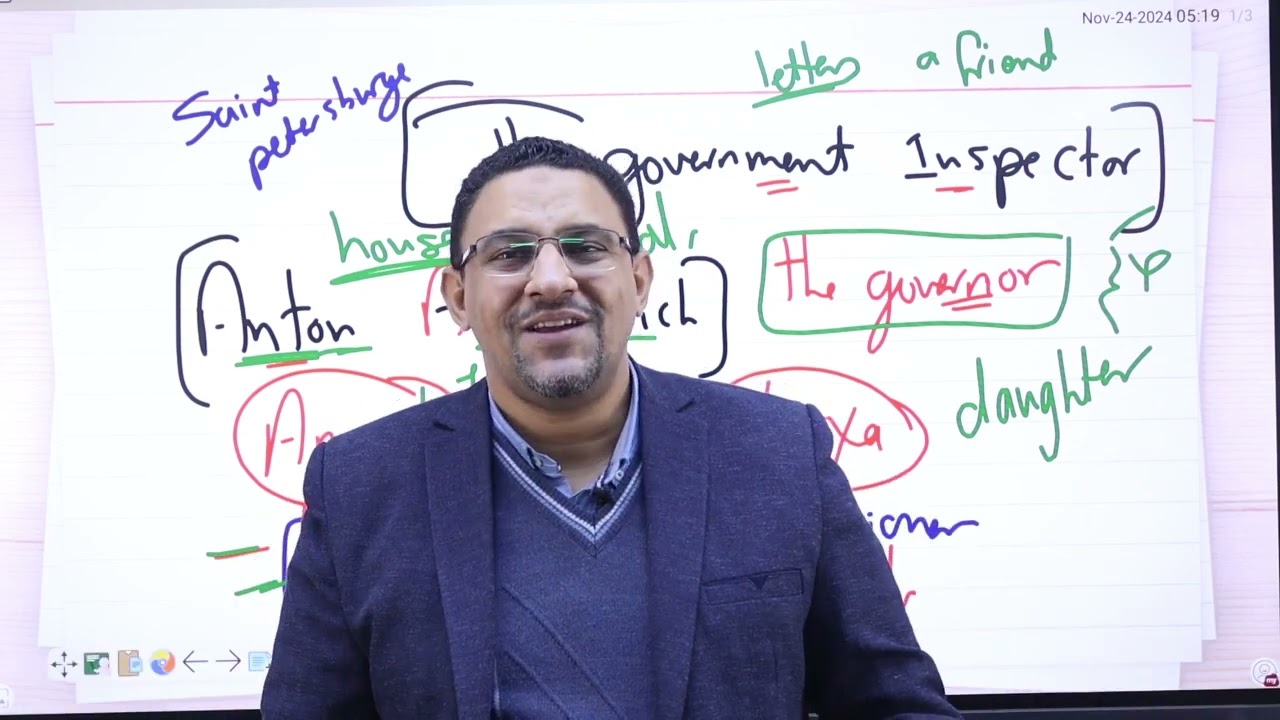 مراجعة ليلة الامتحان.  The government inspector.  الترم الاول