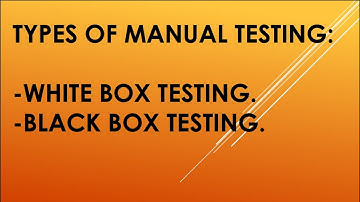 Types of Manual Testing | White Box Testing | Black Box Testing