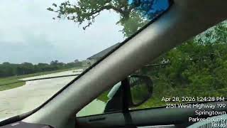 Springtown Texas Tornado damage video West side southeast bound on Hwy 199. Impact date 4 25 2026