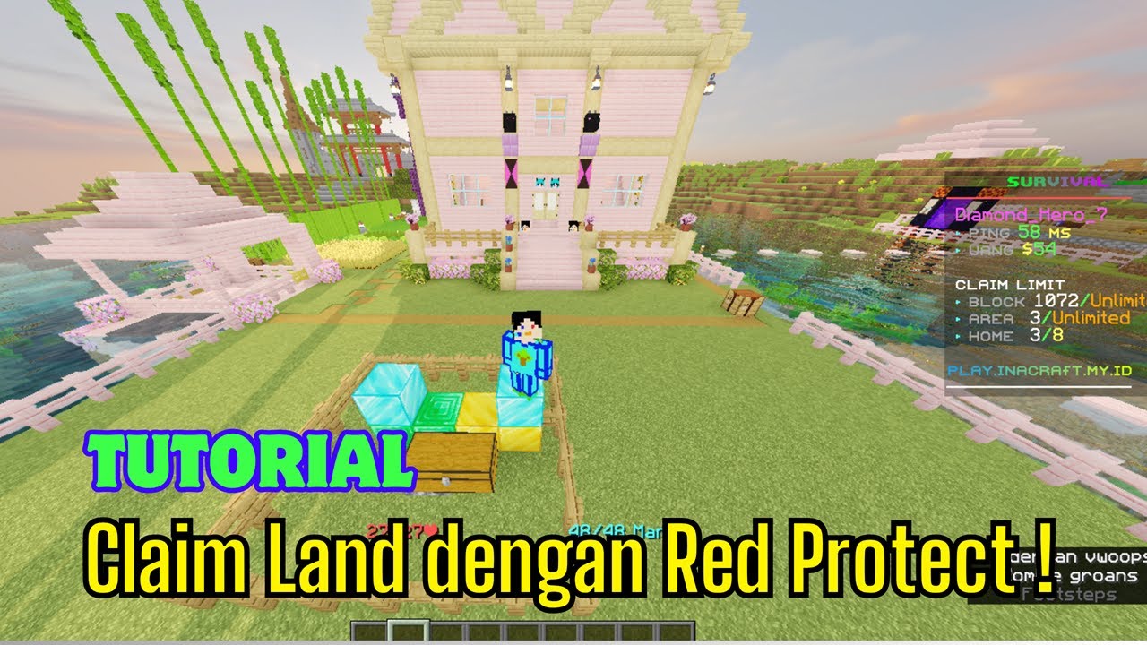 Tutorial Claim Land Using RedProtect di Server Inacraft | Minecraft ...