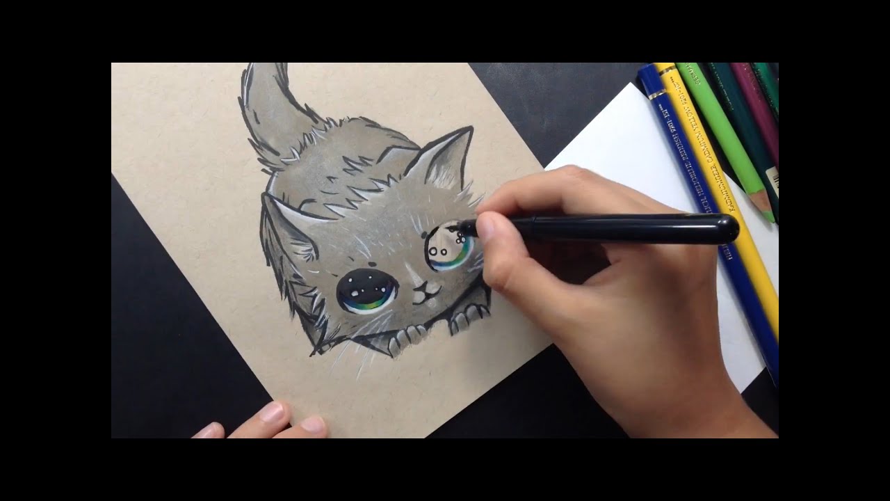 The Galaxy Kitten/colored pencil illustration - YouTube