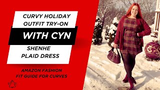 Plus Size Transparent Try On Winter Plaid Dress Real Fit Amazon Fashion