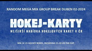 WWW.HOKEJ-KARTY.CZ LIVE RANDOM MIX GROUP BREAK CZ Duben 02-2024, 15 HOCKEY BOXES