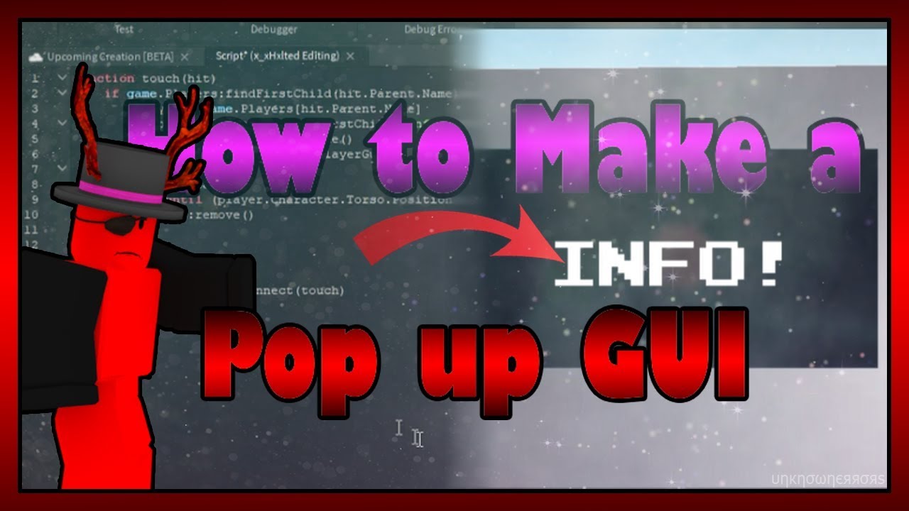 Roblox Scripting Tutorial How To Make A Pop Up Gui From A Brick Working 2020 Youtube - brick remove roblox