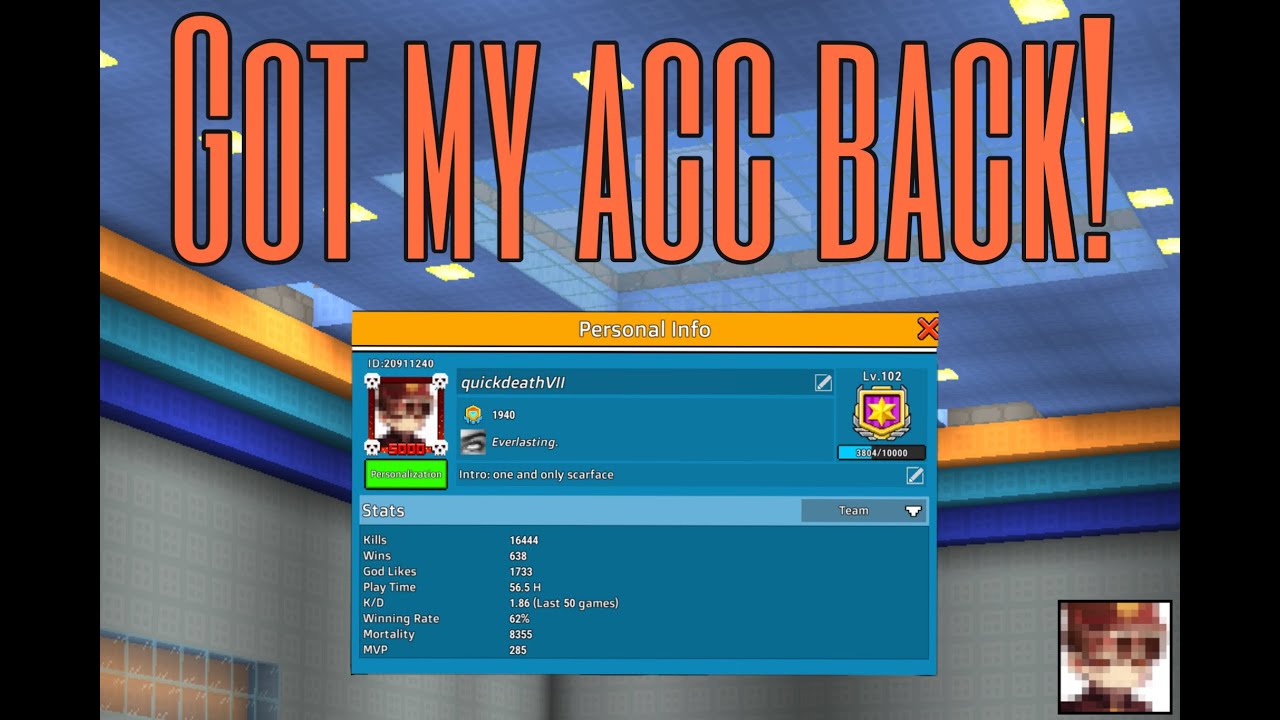 Got my acc back+gameplay+1v1 - YouTube