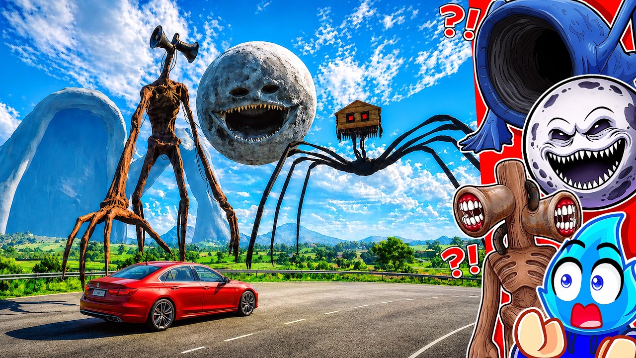 SIRENHEAD MOON WOKE UP & SEA EATER VS CAR..?!