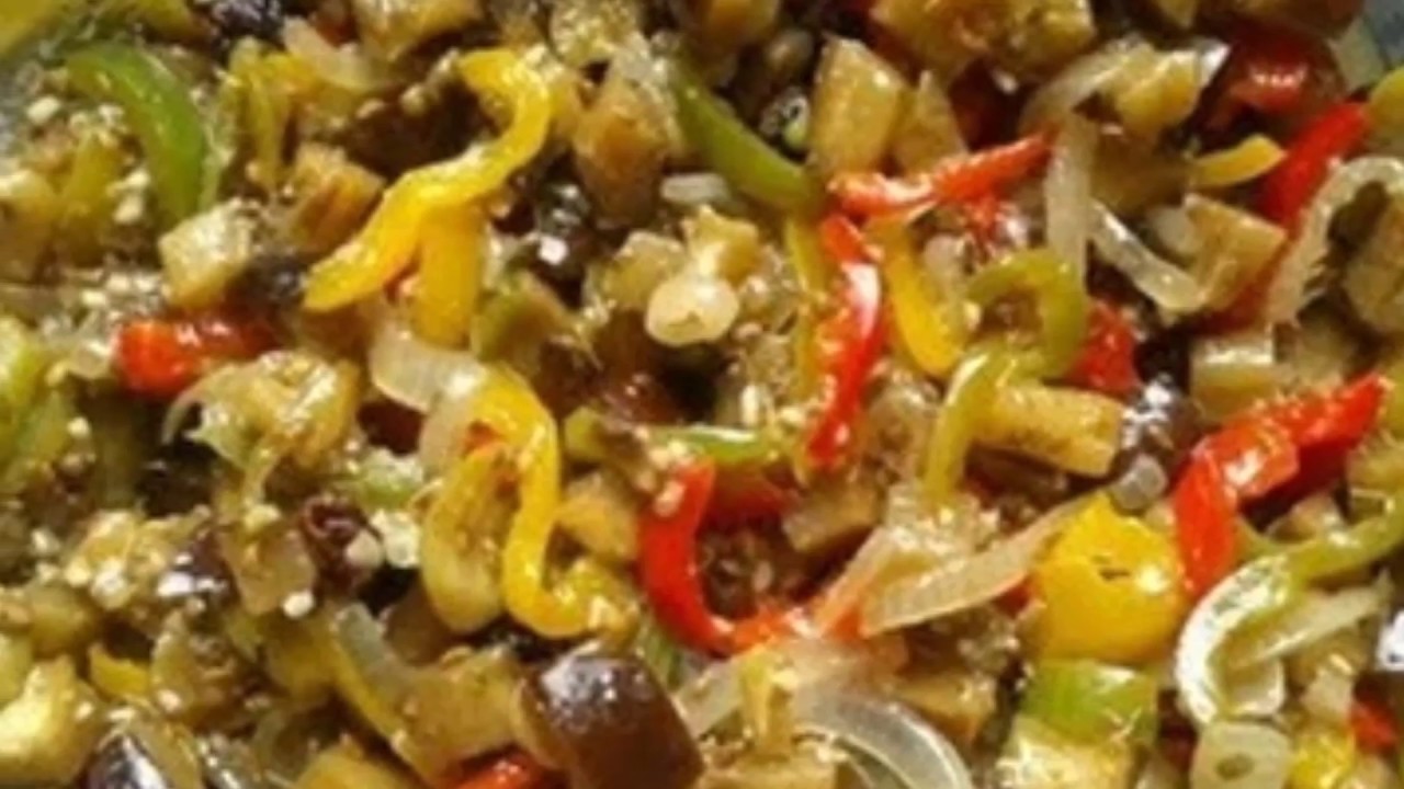 RECEITA BERINJELA E PIMENTÃO EM CONSERVA
