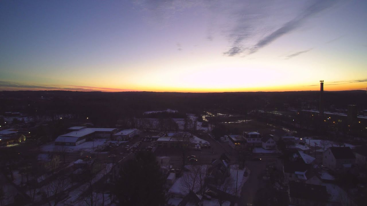 Aerial footage of North Chelmsford at Dusk