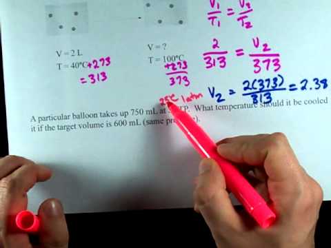 Charles Law Volume And Temperature V1 T1 V2 T2 Youtube