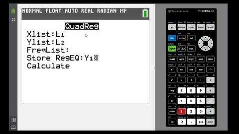Quadratic Regression TI 84