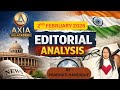 EDITORIAL ANALYSIS | 2nd FEBRUARY 2026 | UPSC | APSC