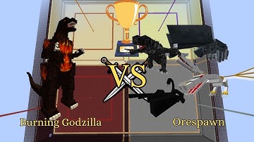 Burning Godzilla vs Orespawn | Minecraft 1.7.10