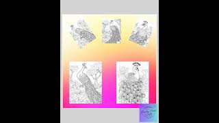 Peacock Coloring Book Digital Download, 100 Pages of Beautiful Designs for Relaxation & Creativit...
