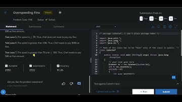 Overspeeding Fine | FINE | Codechef | Overspeeding Fine CodeChef | January Long Contest