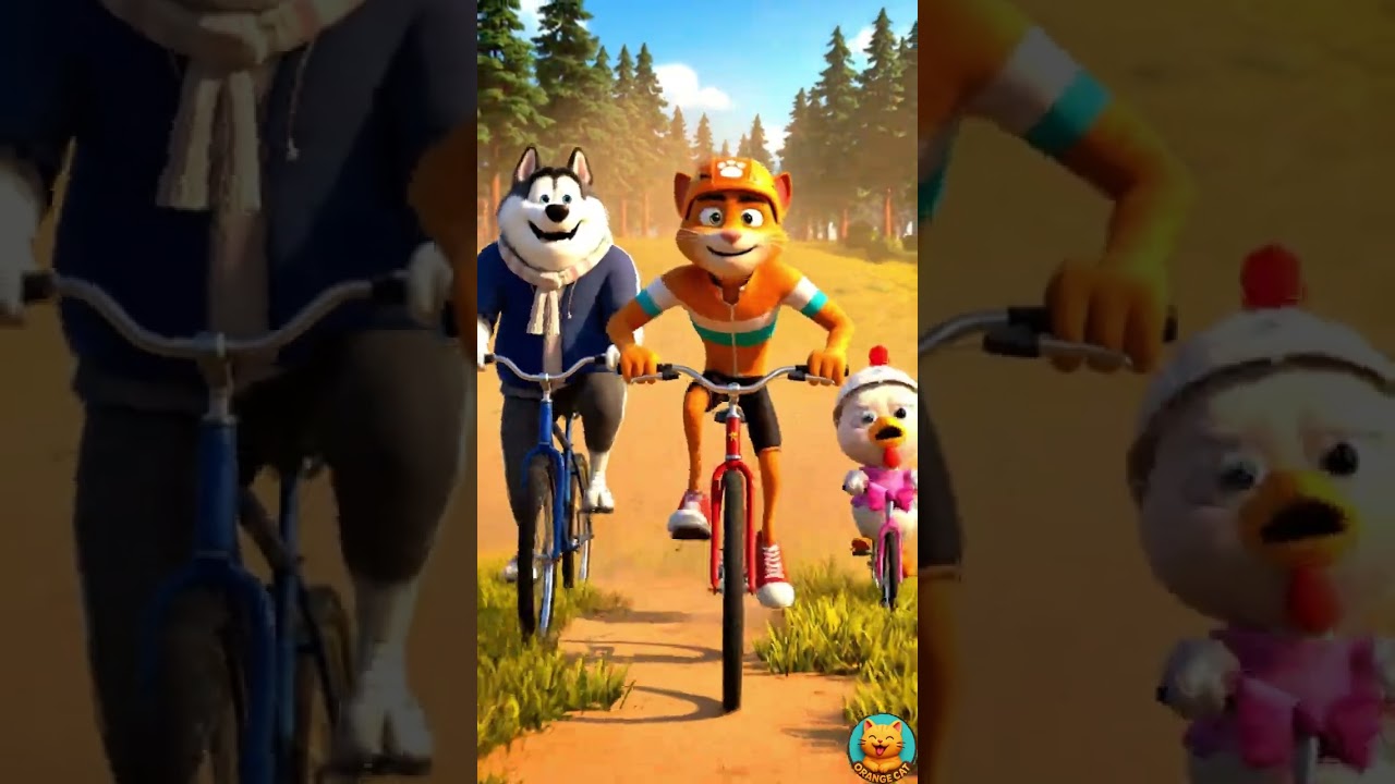 Orange Cat’s Forest Bike Race 🐾 | Funny 3D Animal Animation | Mèo Cam Studio