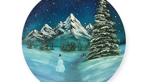 How to paint a Winter Snow scene - Oil Painting 607 Art